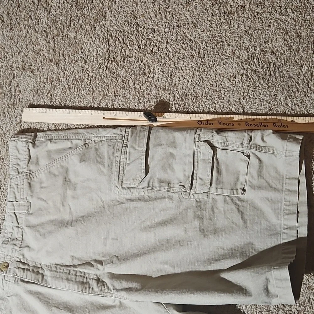 Woolrich Cargo Shorts Mens 42 Beige Ripstop Cotton Buttoned Pockets Spot See Pic